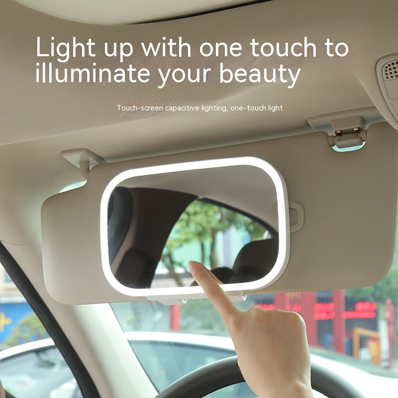 Car Portable Makeup LED Light Sun Visor Rearview Mirror Goddess Interior